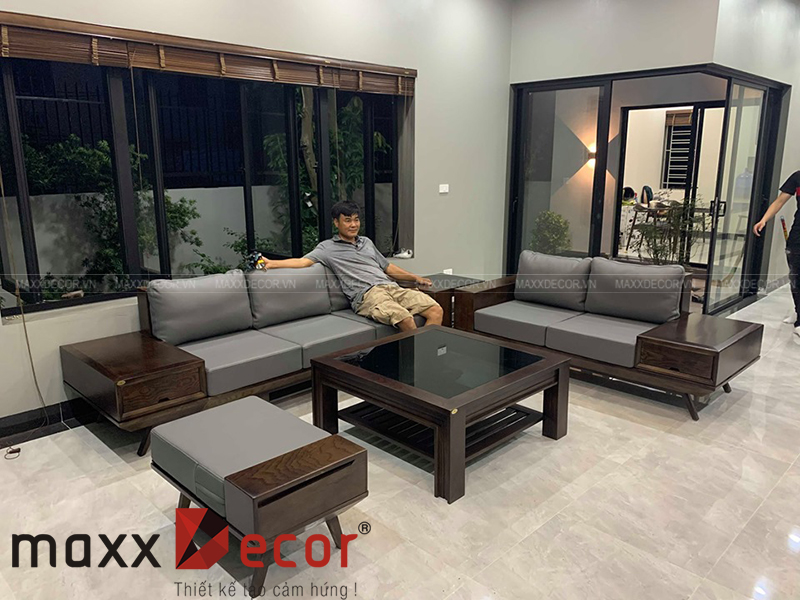 Nội thất sofa gỗ óc chó đẹp