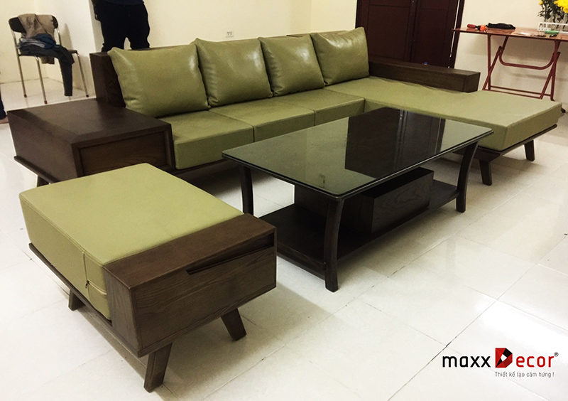 Sofa gỗ óc chó cao cấp đẹp