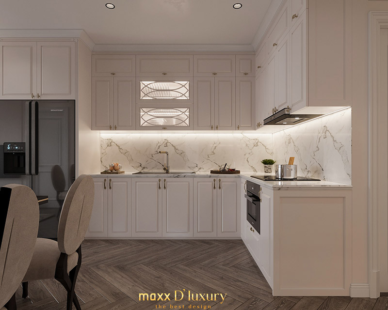 Thiết kế
nội thất chung cư 2 phòng ngủ tân cổ điển Vinhomes Smart City