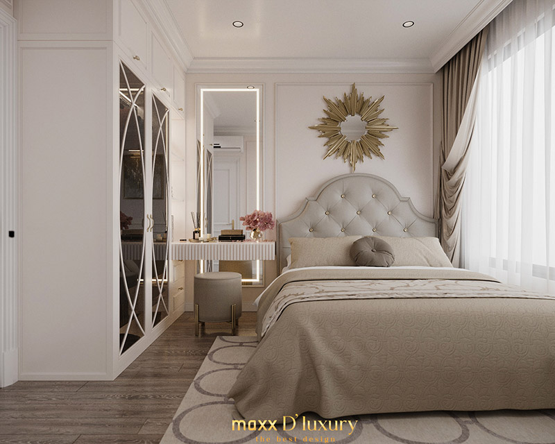 Thiết kế
nội thất chung cư 2 phòng ngủ tân cổ điển Vinhomes Smart City