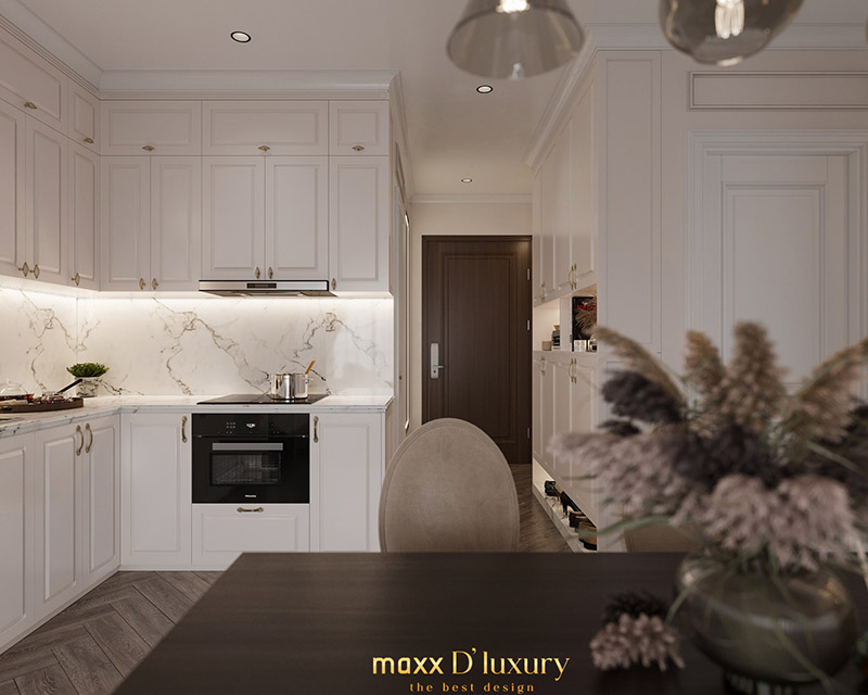 Thiết kế
nội thất chung cư 2 phòng ngủ tân cổ điển Vinhomes Smart City