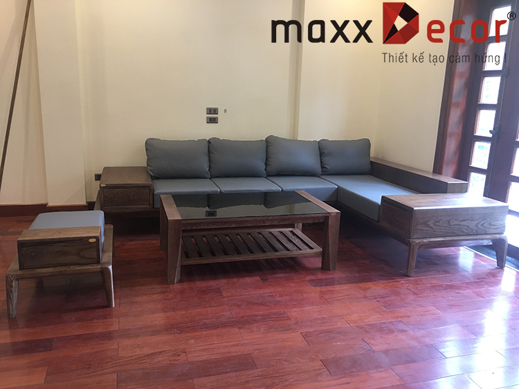 Sofa gỗ tần bì hiện đại