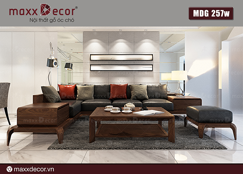 sofa gỗ óc chó đẹp