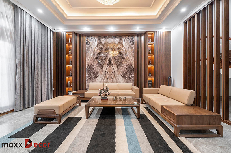 Thiết kế nội thất gỗ tự nhiên nhà phố Sơn La