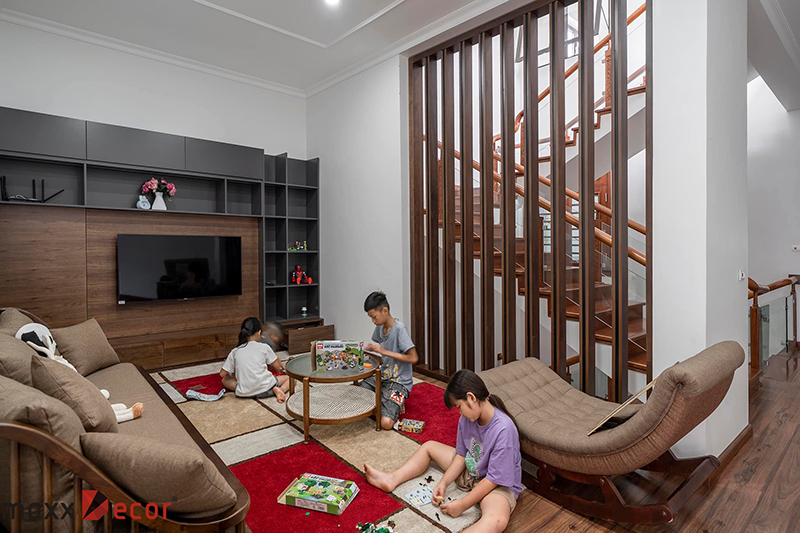 Thiết kế nội thất gỗ tự nhiên nhà phố Sơn La