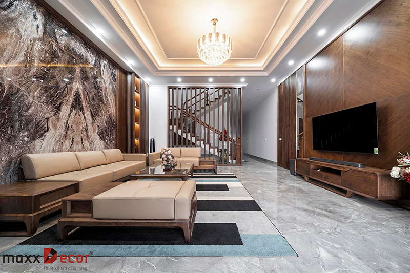 Thiết kế nội thất gỗ tự nhiên nhà phố Sơn La