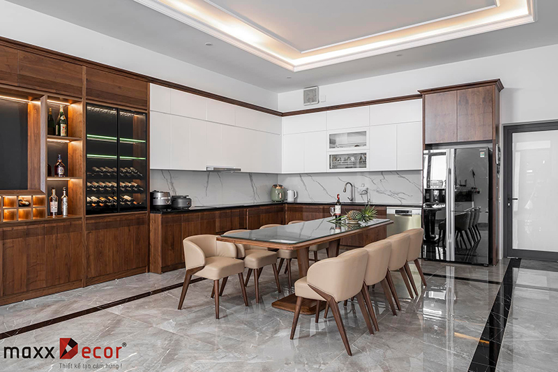 Thiết kế nội thất gỗ tự nhiên nhà phố Sơn La