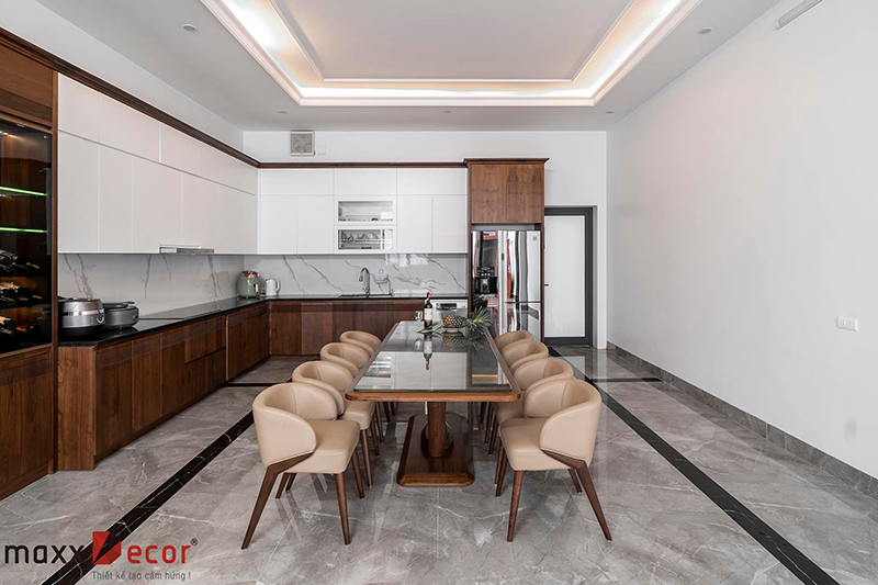 Thiết kế nội thất gỗ tự nhiên nhà phố Sơn La