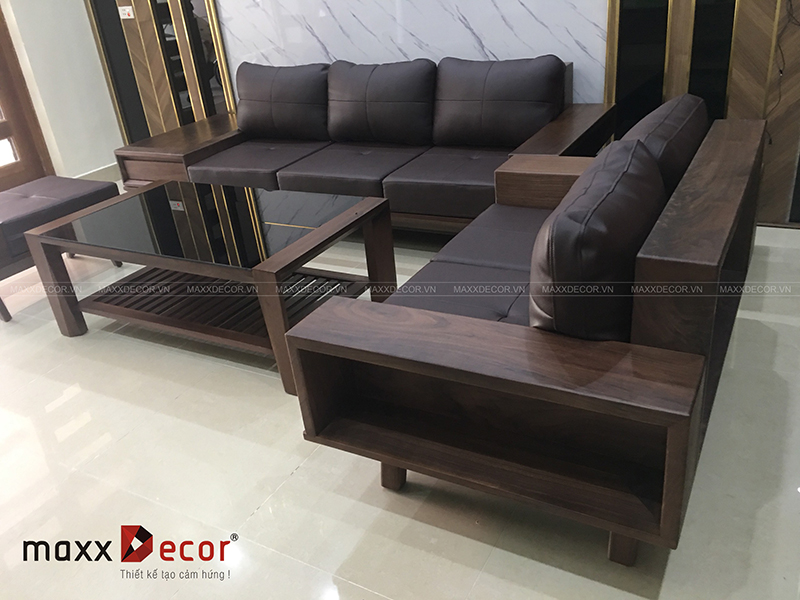 Sofa gỗ cao cấp đẹp tại nhà khách
