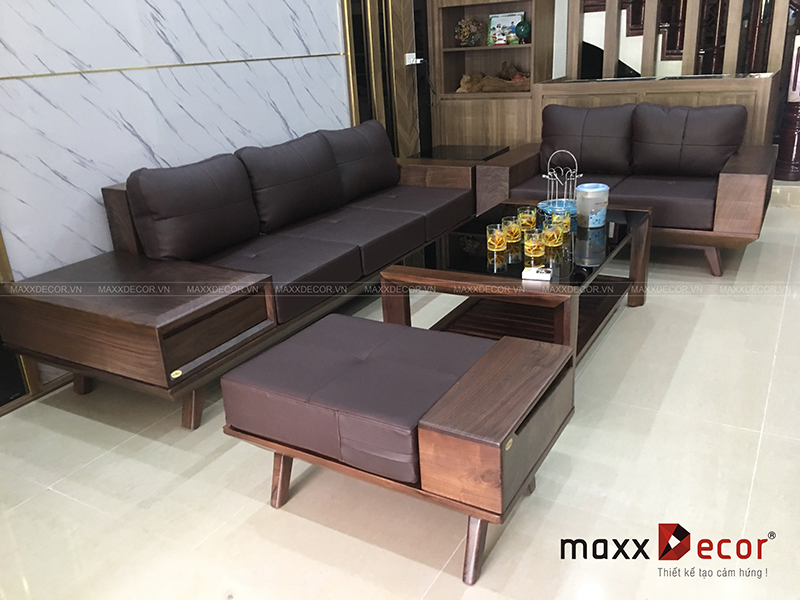 Sofa gỗ cao cấp đẹp tại nhà khách
