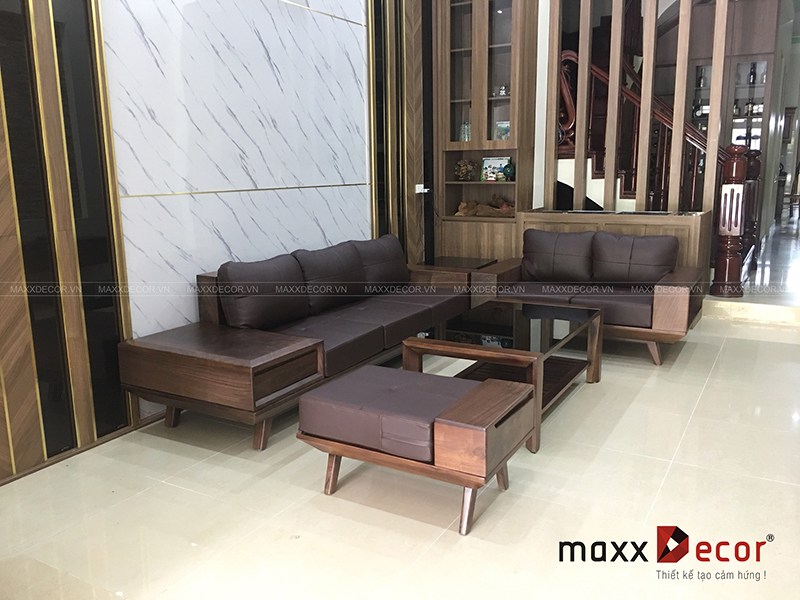 Sofa gỗ cao cấp đẹp tại nhà khách