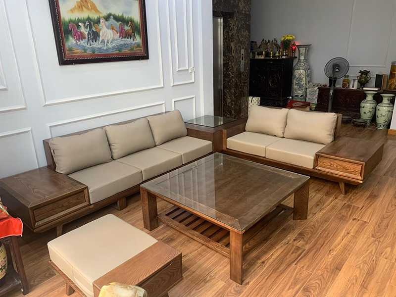 Sofa gỗ tự nhiên hiện đại tại Hà Nội