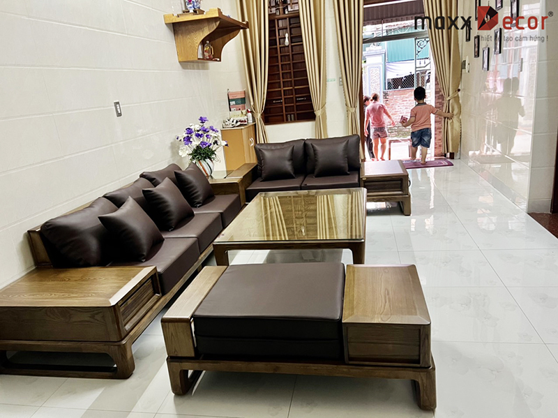 Hoàn thiện nội thất phòng khách bàn giao tại Hải Dương