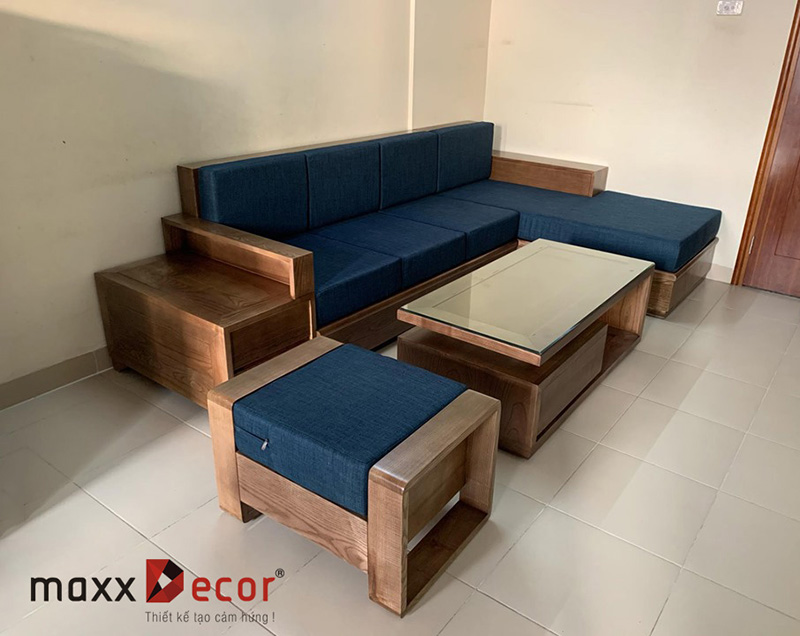 Sofa gỗ sồi phòng khách cao cấp