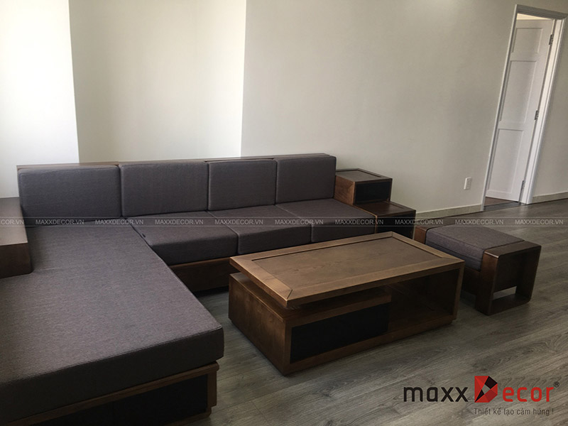 Bộ bàn ghế sofa gỗ phòng khách sang trọng