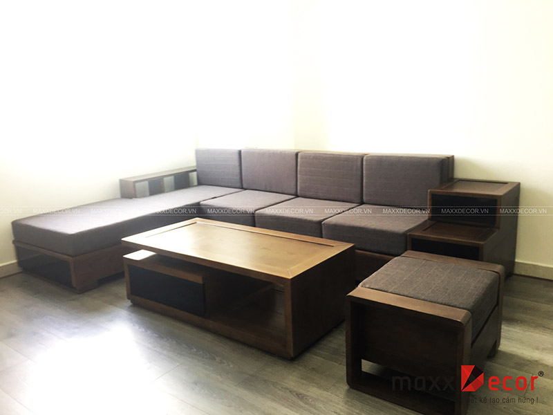 Bộ bàn ghế sofa gỗ phòng khách sang trọng