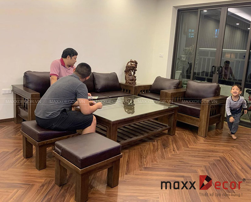Bàn ghế sofa gỗ phòng khách cao cấp