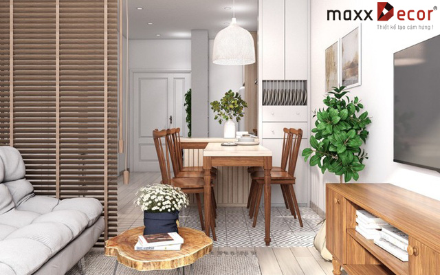 căn hộ nội thất gỗ tự
nhiên