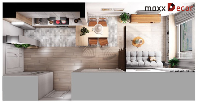 căn hộ nội thất gỗ tự
nhiên