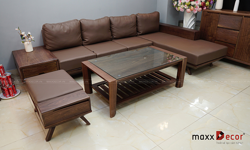 Mẫu sofa gỗ óc chó bán chạy nhất 2019