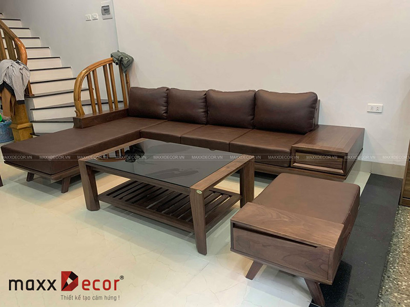 Sofa gỗ tự nhiên hiện đại