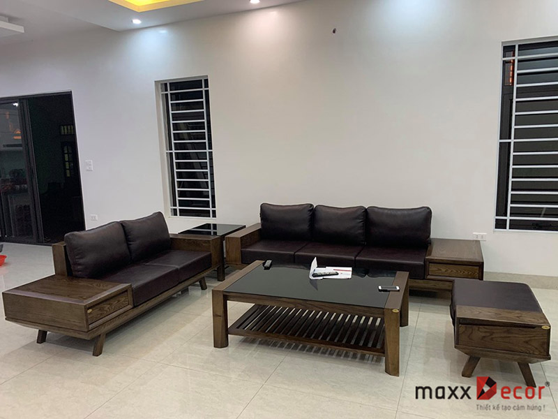 Sofa gỗ tần bì đẹp hiện đại tại nhà khách
