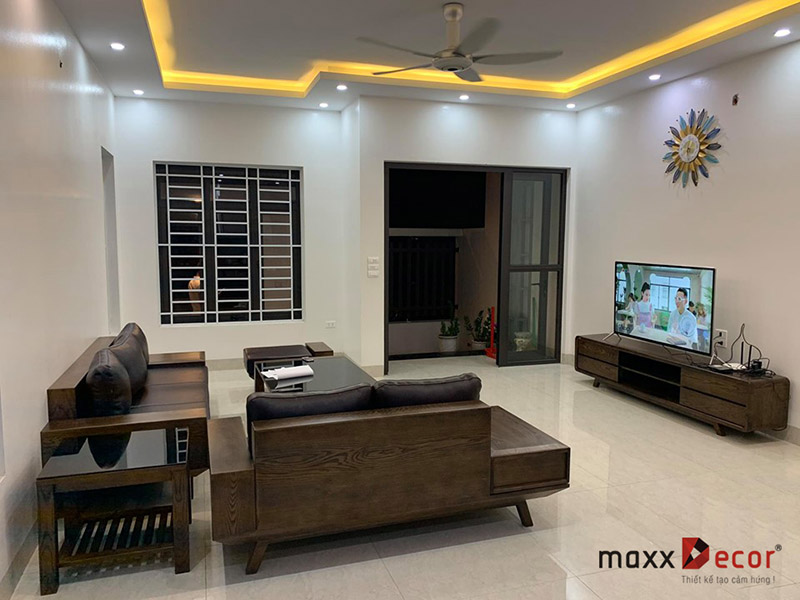 Sofa gỗ tần bì đẹp hiện đại tại nhà khách