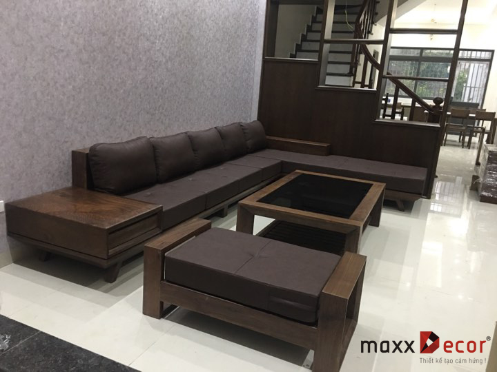 Sofa gỗ tự nhiên hiện đại
