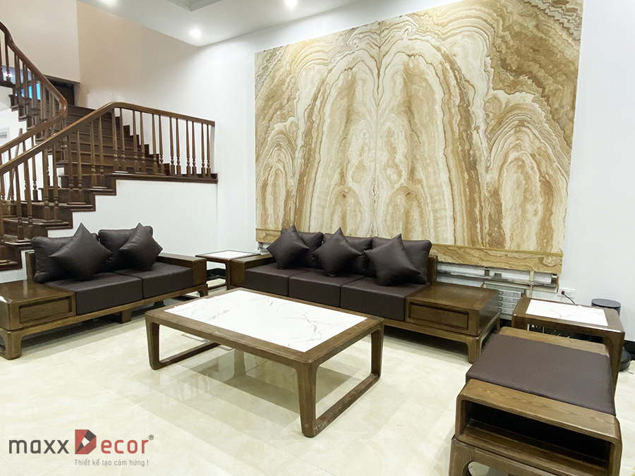 Hoàn thiện nội thất gỗ tự nhiên biệt thự tại Hà Nội