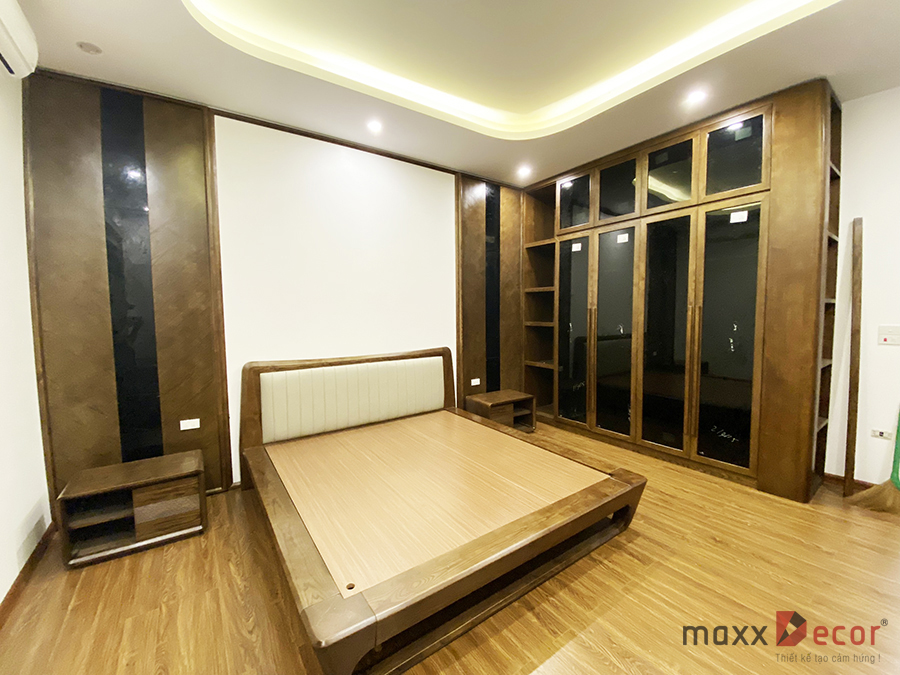 Hoàn thiện nội thất gỗ tự nhiên biệt thự tại Hà Nội