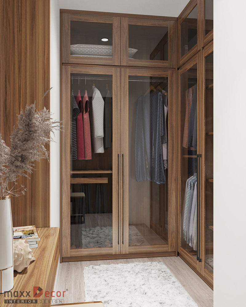 Nội thất gỗ óc chó nhà phố hiện đại